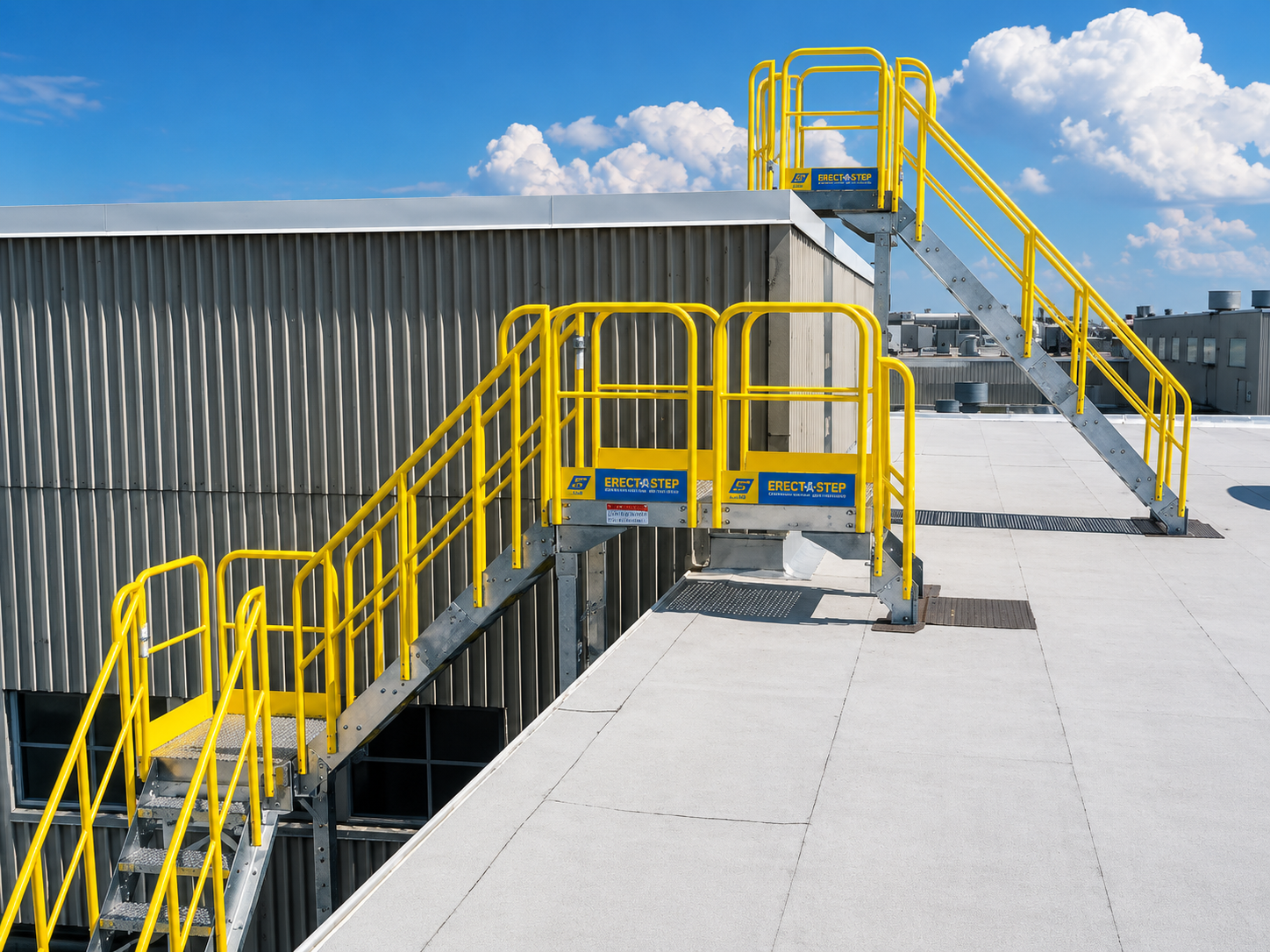 rooftop industrial stairway
